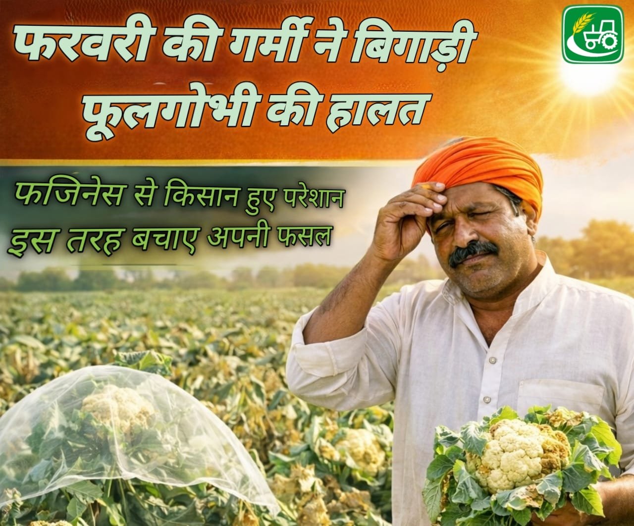 फरवरी की गर्मी ने बिगाड़ी फूलगोभी की हालत! ‘फजीनेस’ से किसान हुए परेशान, इस तरह बचाएं अपनी फसल February ki garmi ne bigadi fulgobhi ki halat! Fazines se kisan hue pareshan , is tarh bachaye apni fasal