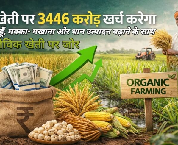 Kheti par 3446 Cr. khrch karega , gehu, makka-makhana or dhan utpadan badhane ke sath jaivik kheti par jor