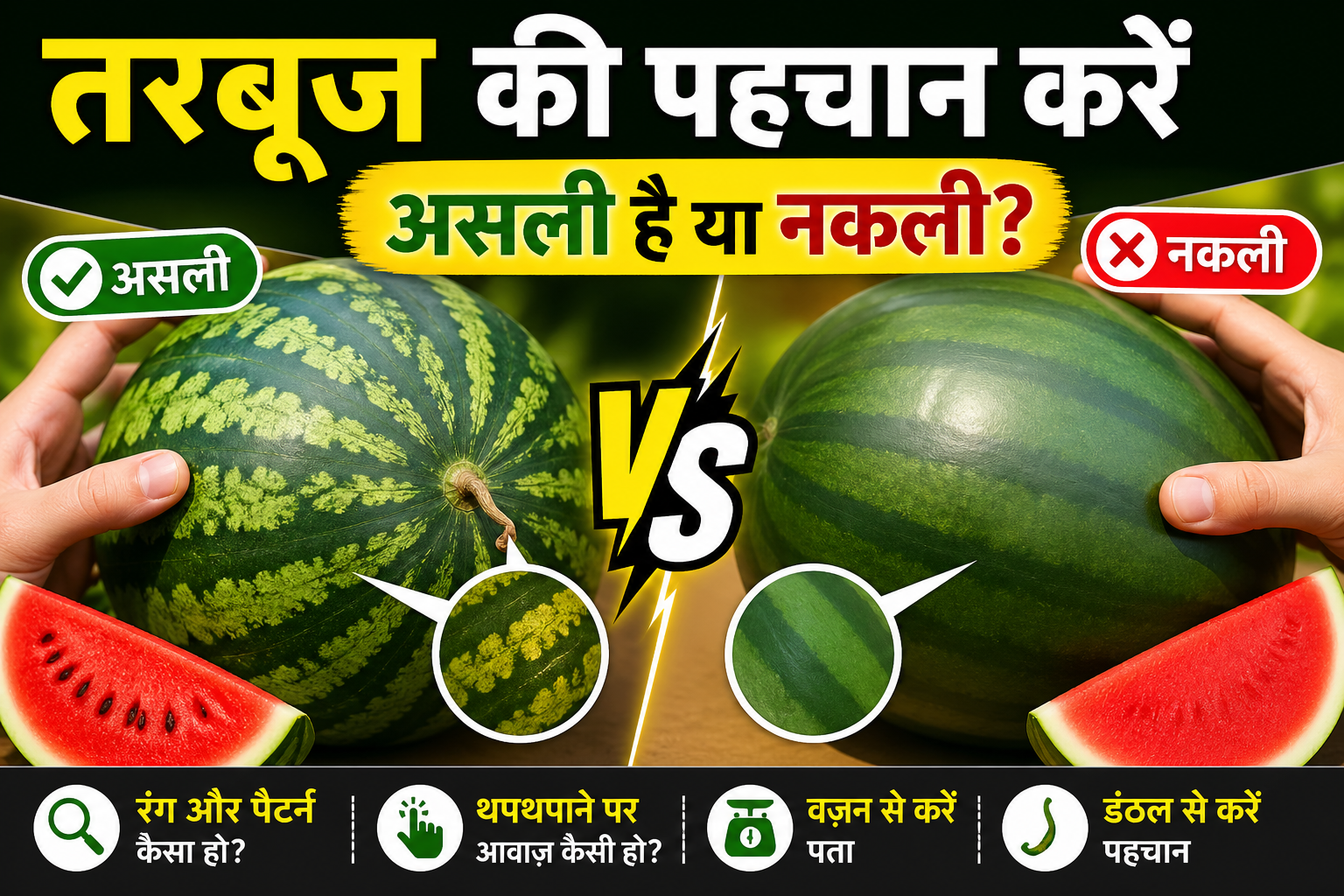 Tarbuj Asli He Ya Nakli Kese Pehchane तरबूज असली है या नकली कैसे पहचाने