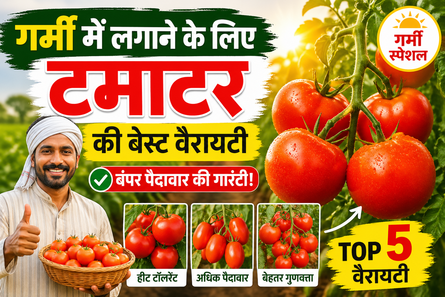 गर्मी में टमाटर की बंपर पैदावार के लिए चुनें ये टॉप वैरायटी Garmi Me Lgane Ke Liye Tamatar Ki Best variety