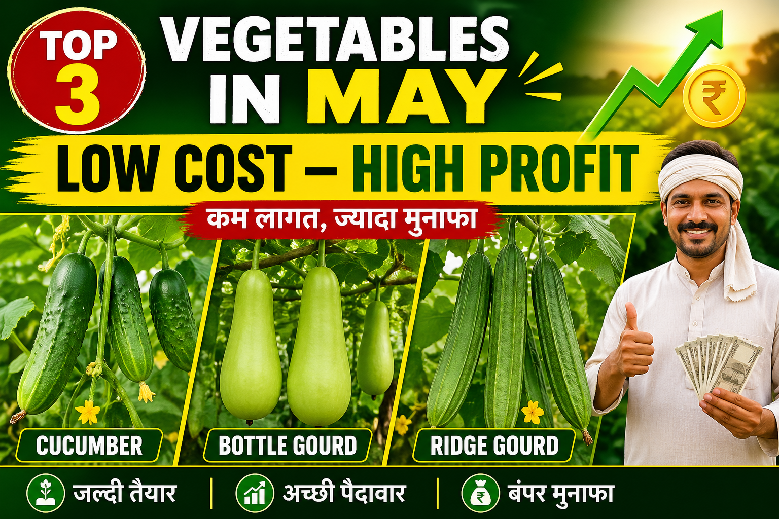 मई में खेती से कमाना है पैसा? उगाएं ये 3 सब्जियां, मिलेगा जबरदस्त मुनाफा