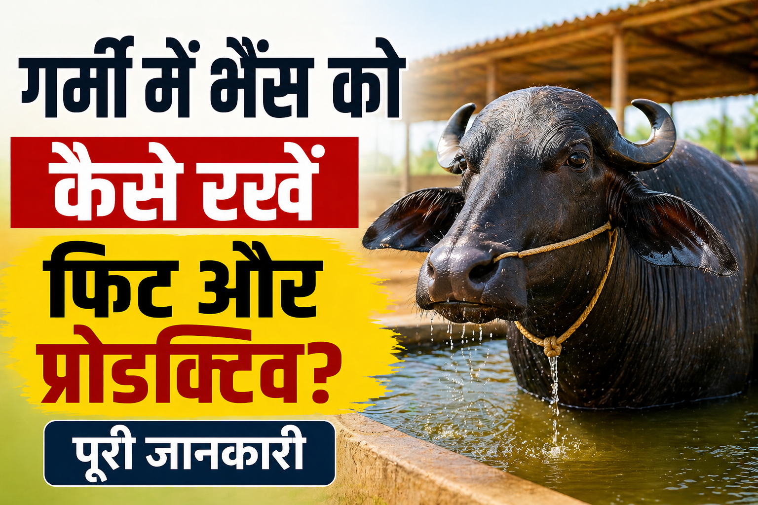 गर्मी में भैंस को कैसे रखें फिट और प्रोडक्टिव? पूरी जानकारी Buffalo care in summer