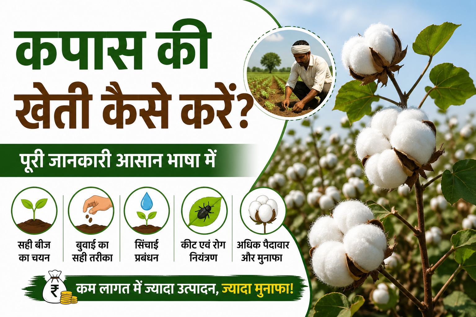 कपास की उन्नत खेती: बीज चयन से फसल तैयार होने तक Kapas ki kheti kaise kare