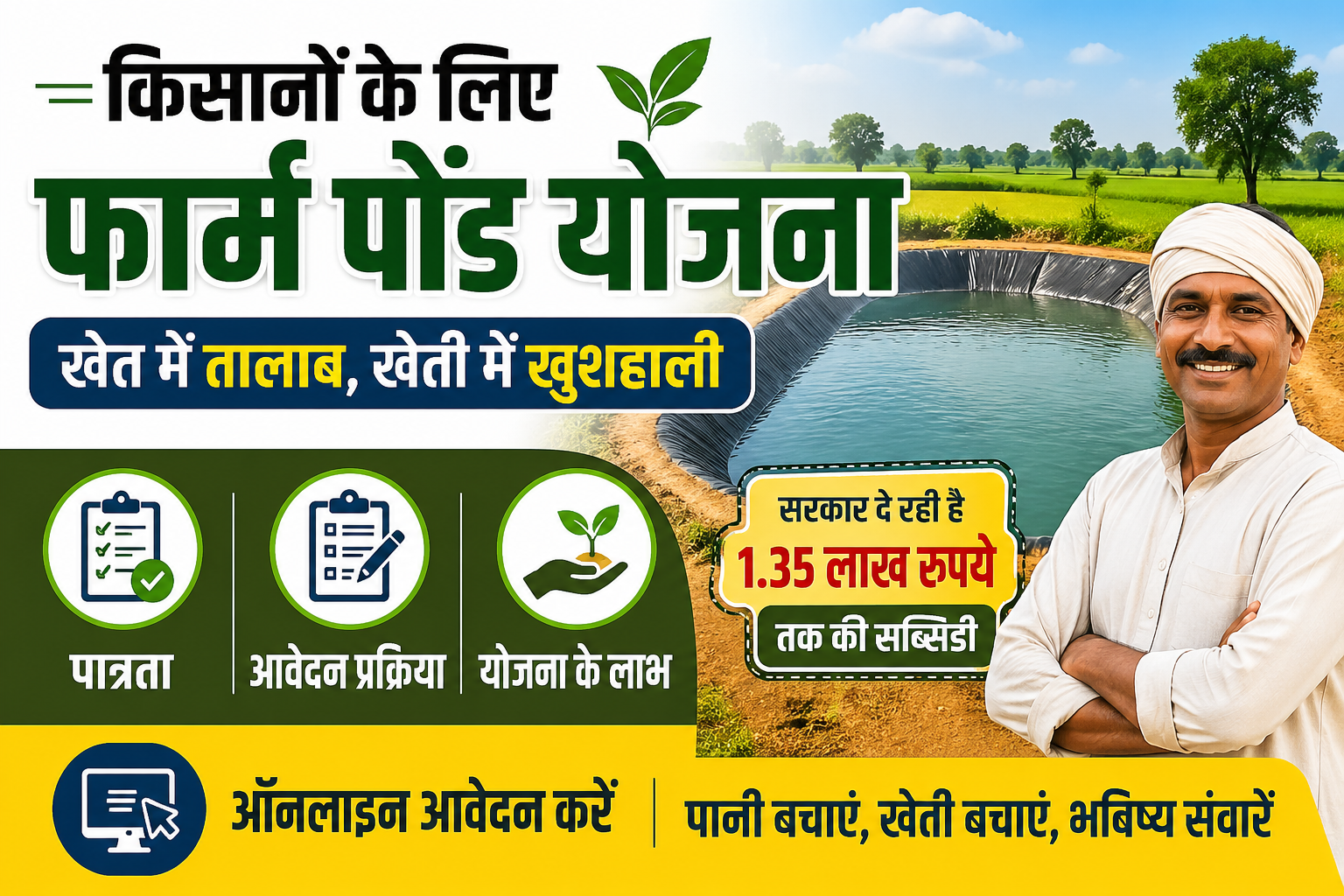 किसानो के लिए फार्म पोंड योजना , पात्रता और आवेदन प्रक्रिया Farm Pond Scheme In Rajasthan