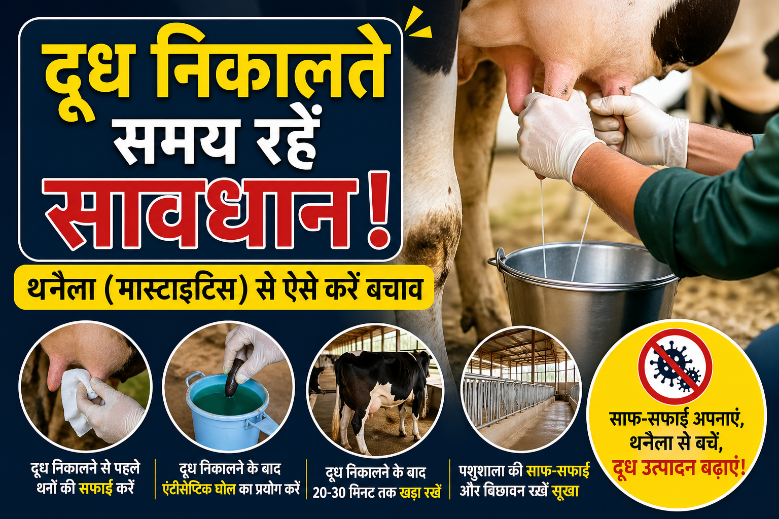 Dudh Nikalte Samay Kya Savdhani Rakhe दूध निकालते समय रहें सावधान! ये छोटी गलती कर सकती है पूरे डेयरी को बर्बाद, जानें बचाव टिप्स