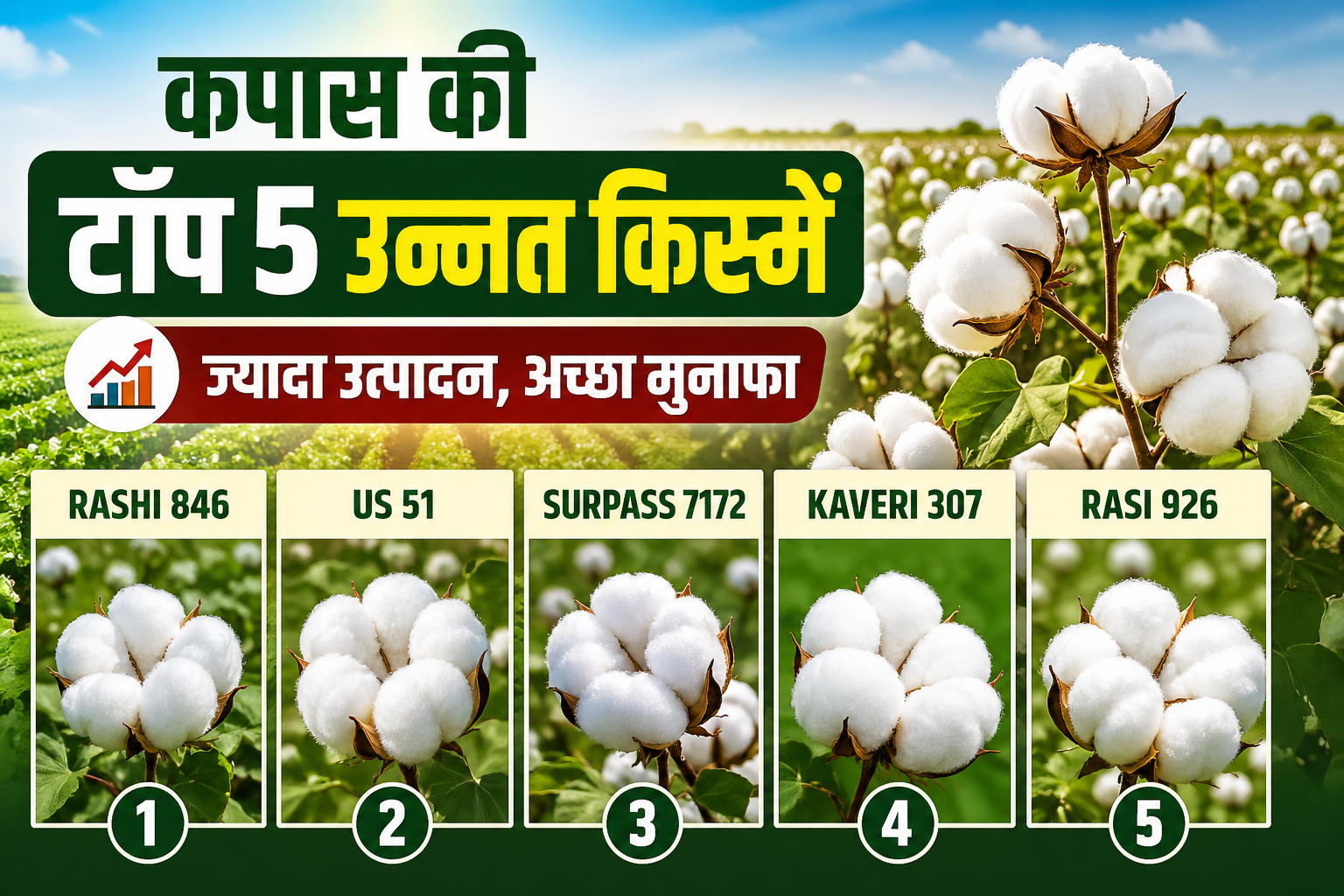 Kapas Ki Kheti Ke Liye Top 5 Variety कपास की खेती के लिए टॉप 5 वैरायटी
