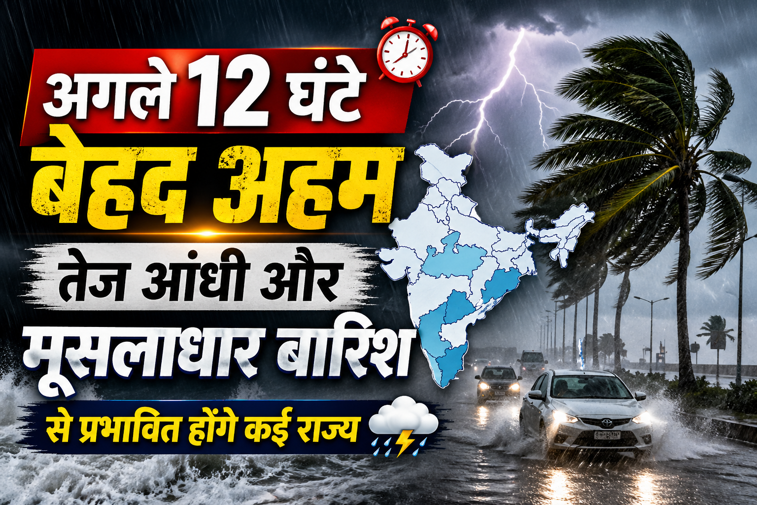 Today Weather Alert अगले 12 घंटे बेहद अहम, तेज आंधी और मूसलाधार बारिश से प्रभावित होंगे कई राज्य
