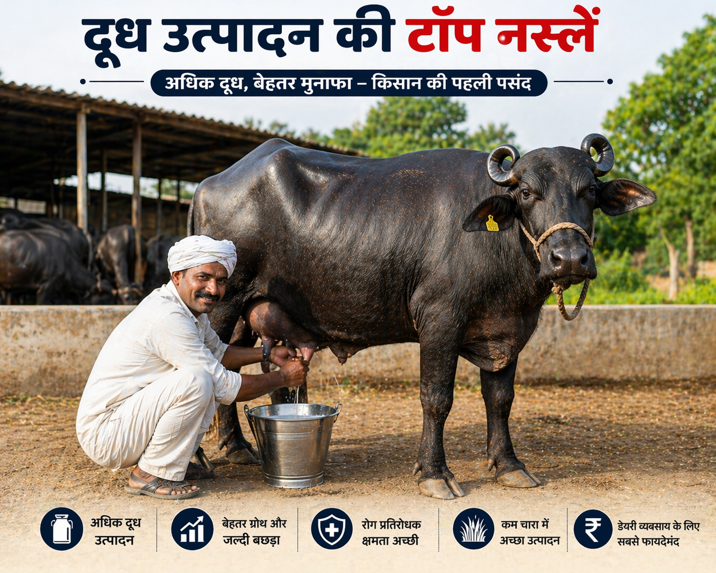 Dairy business Ke Liye Bhais Ki Top 10 Nasle डेयरी के लिए भैंस की टॉप 10 नस्लें, देगी अधिक दूध का उत्पादन