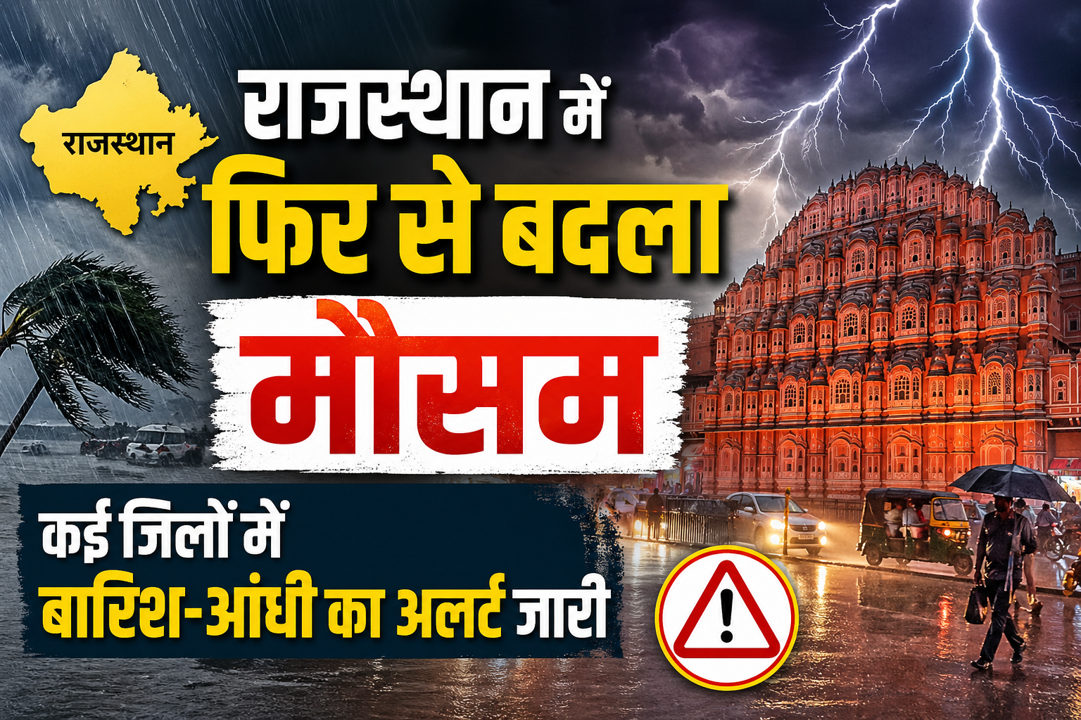Today Weather राजस्थान में आज का मौसम, 15 जिलों में IMD का आंधी बारिश का अलर्ट