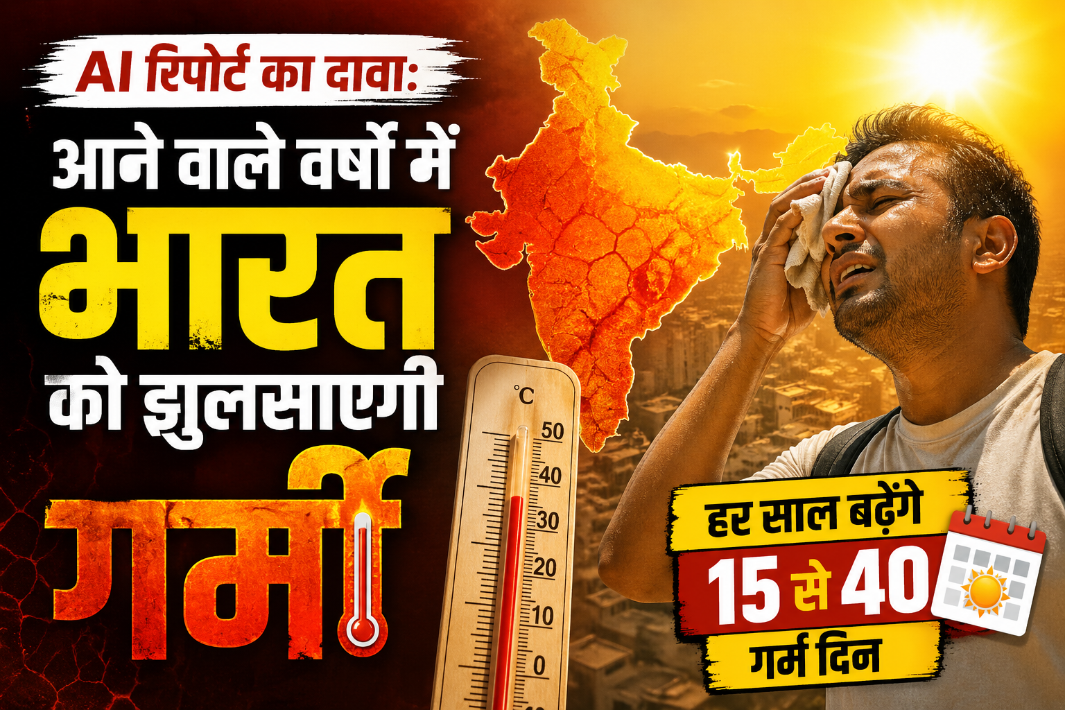 Weather Update AI रिपोर्ट का दावा: आने वाले वर्षों में भारत को झुलसाएगी गर्मी, हर साल बढ़ेंगे 15 से 40 गर्म दिन
