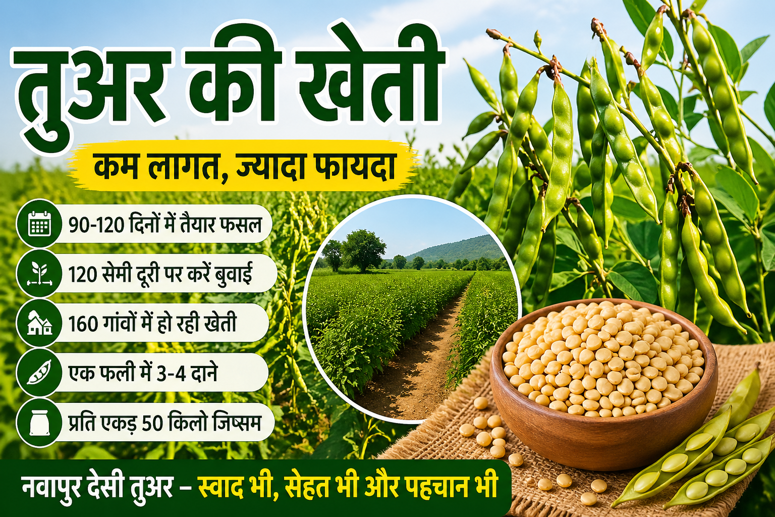 Tuar Ki Kheti Se Jyada Munafa खुशबू के लिए पूरे देश में मशहूर है ये दाल, एक फली में बनते हैं 4 दाने.. जानें खेती का तरीका