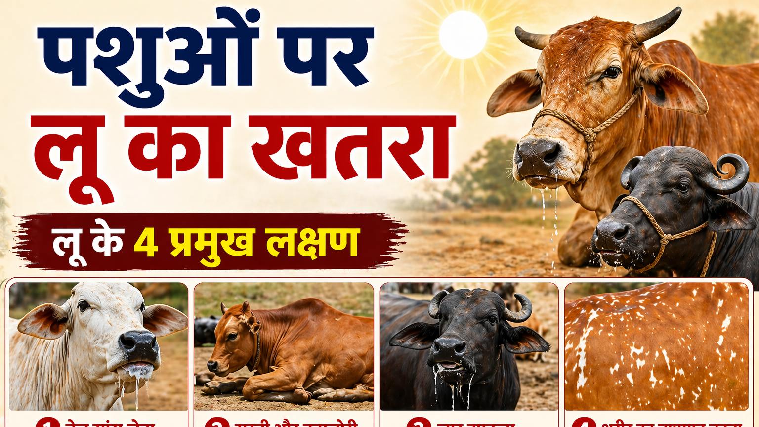 Pashuo Par Luu Ka Khatra गर्मी का कहर! ये 4 लक्षण दिखें तो तुरंत संभालें अपने पशु, वरना हो सकता है भारी नुकसान