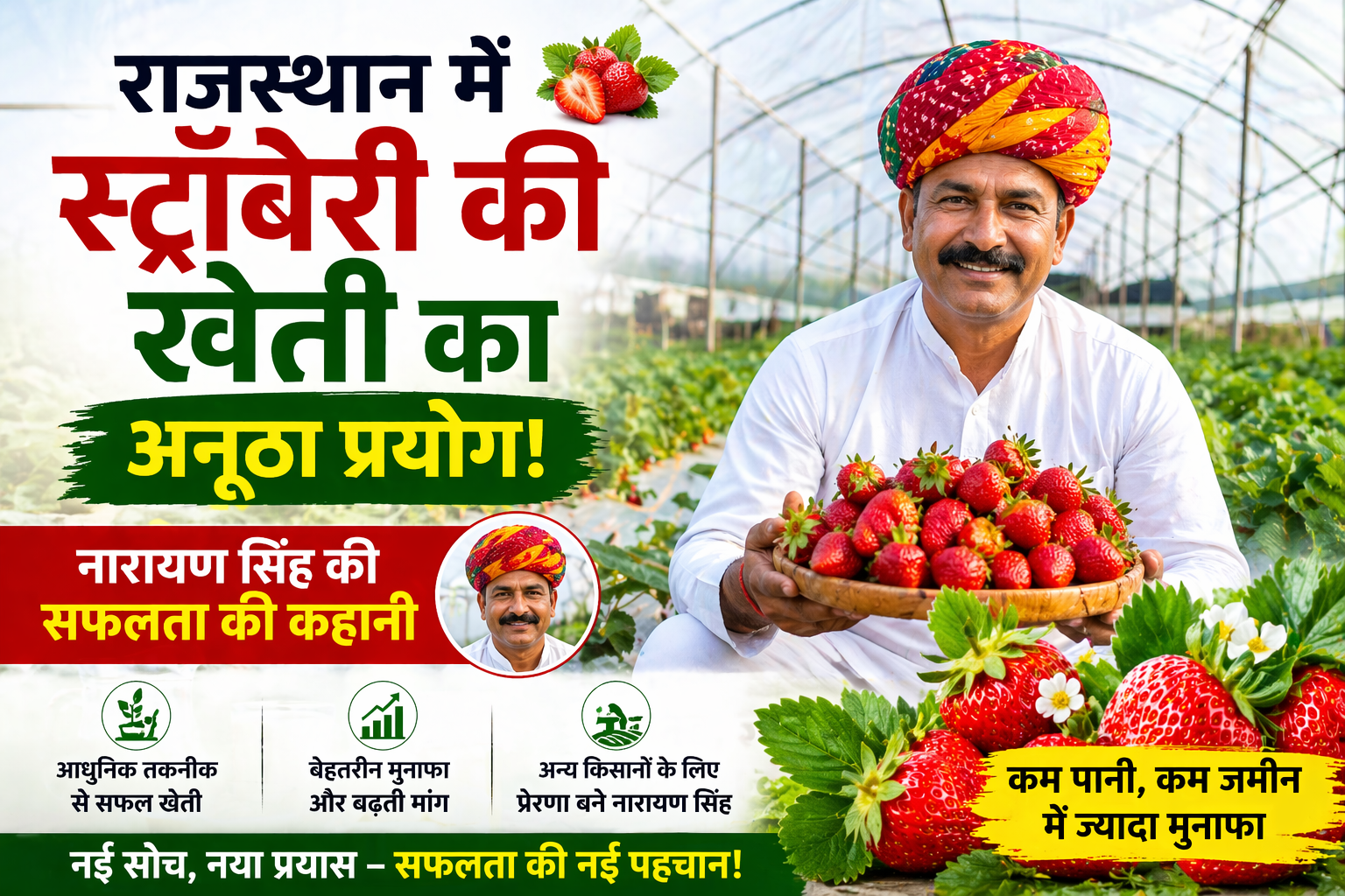 Success Story Of Strawberry Farmer Narayan Singh  राजस्थान में स्ट्रॉबेरी की खेती का अनोखा प्रयोग | Narayan Singh और Dr Mahesh Dave की सफलता कहानी