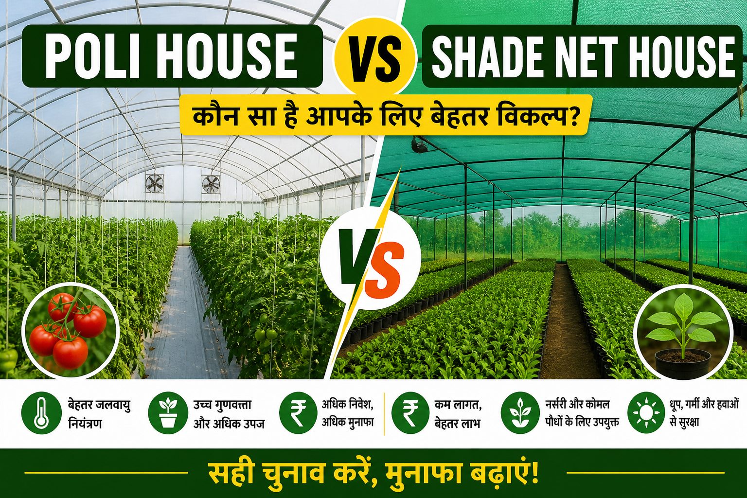 पॉली हाउस और शेड नेट हाउस में क्या अंतर है ? कौनसा बेस्ट है Poli House VS Shade Net House