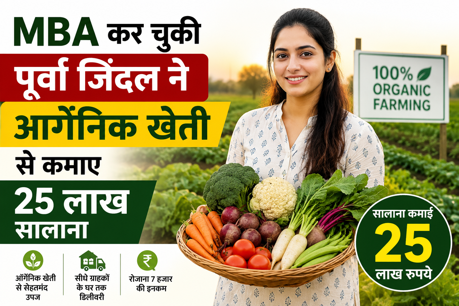 MBA कर चुकी पूर्वा जिंदल ने आर्गेनिक खेती से कमाए 25 लाख सालाना Organic Farmer Story Purva Jindal Success Story