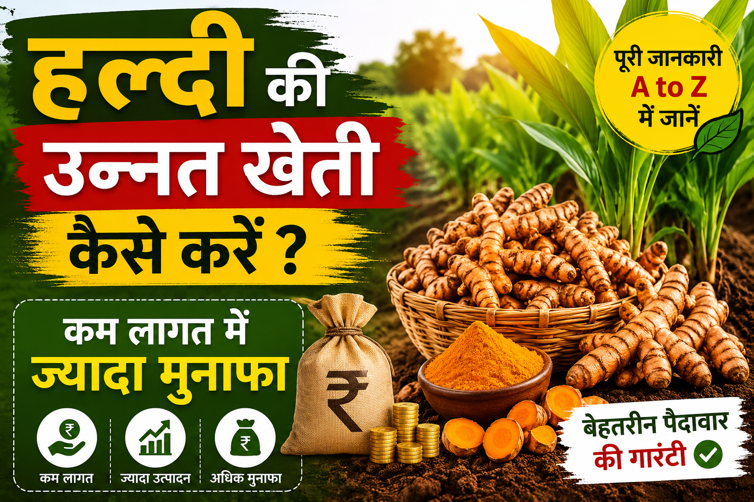 हल्दी की उन्नत खेती कैसे करे ? कम लागत में ज्यादा मुनाफा Haldi Ki Kheti Kaise Kare