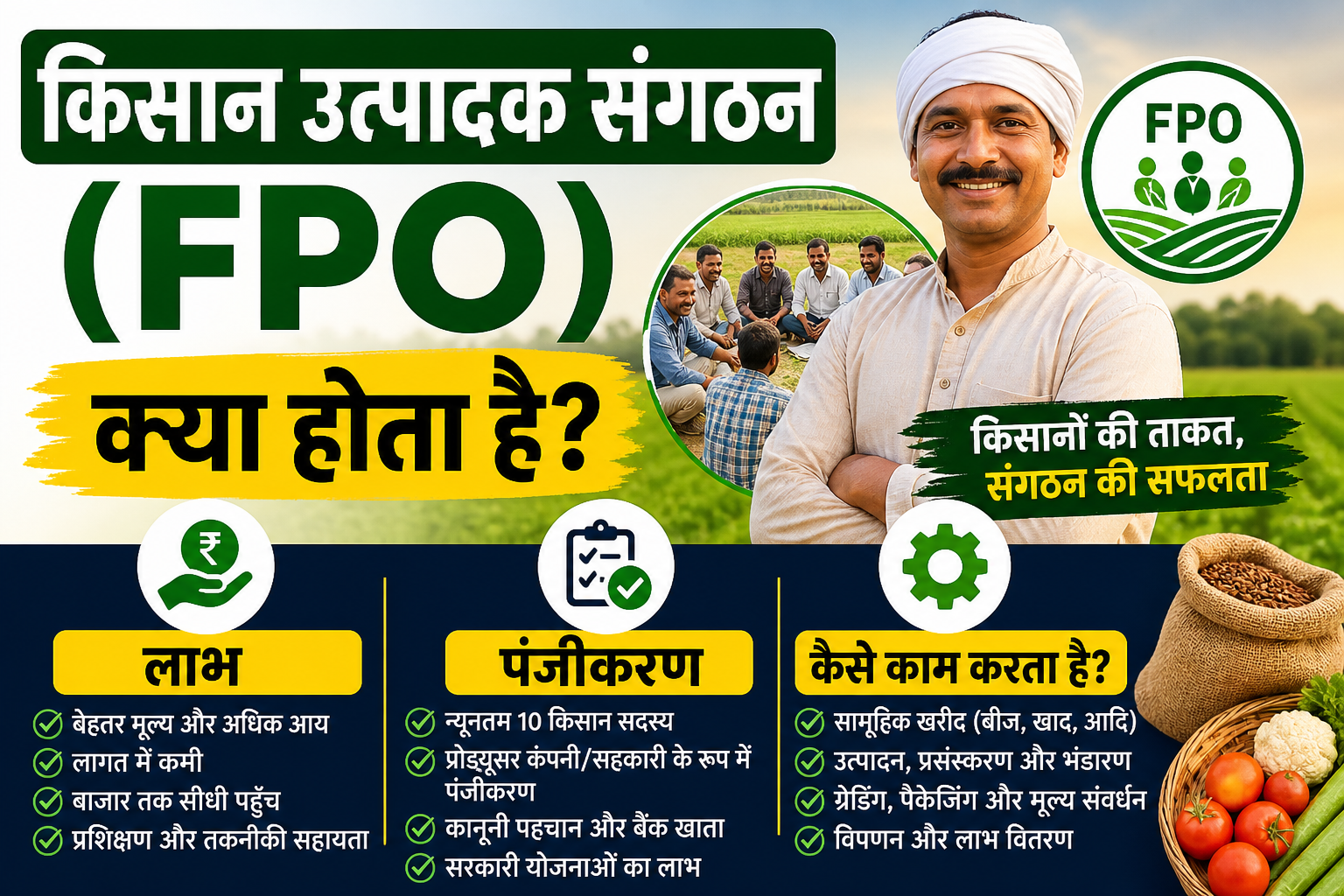 किसान उत्पादक संगठन (FPO) क्या होता है ? लाभ , पंजीकरण और कम कैसे करता है FPO Kya Hota Hai
