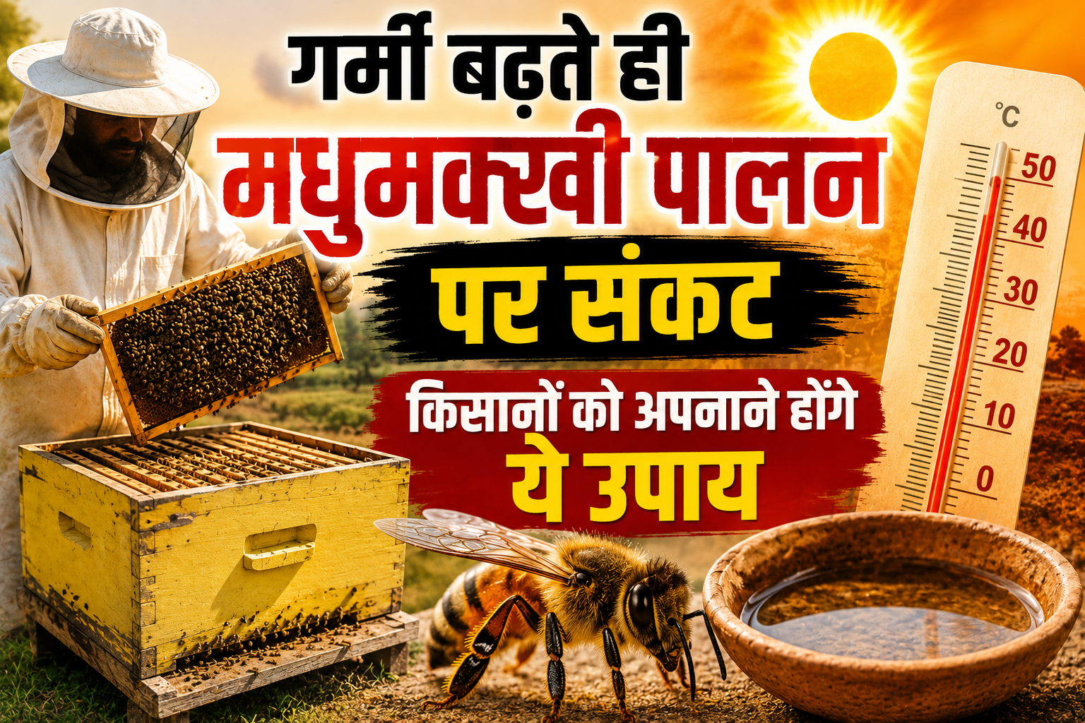 गर्मी बढ़ते ही मधुमक्खी पालन पर संकट, किसानों को अपनाने होंगे ये उपाय