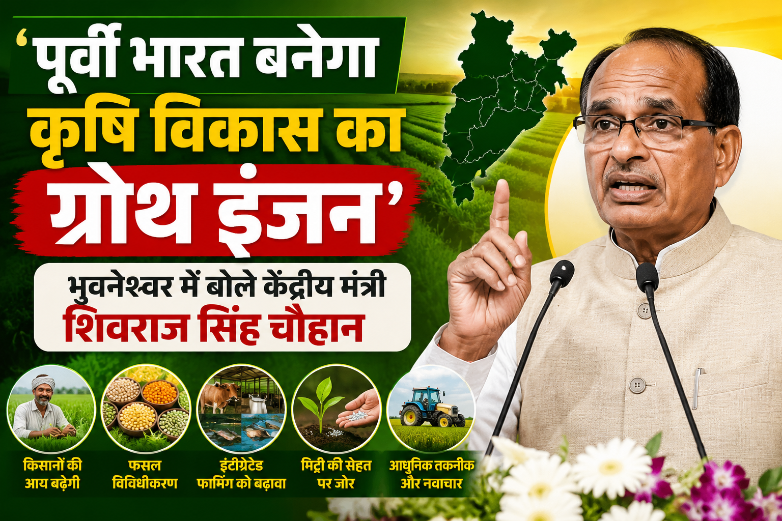 पूर्वी भारत बनेगा कृषि विकास का ग्रोथ इंजन – केंद्रीय मंत्री शिवराज सिंह चौहान Eastern India can become growth engine of India’s agriculture