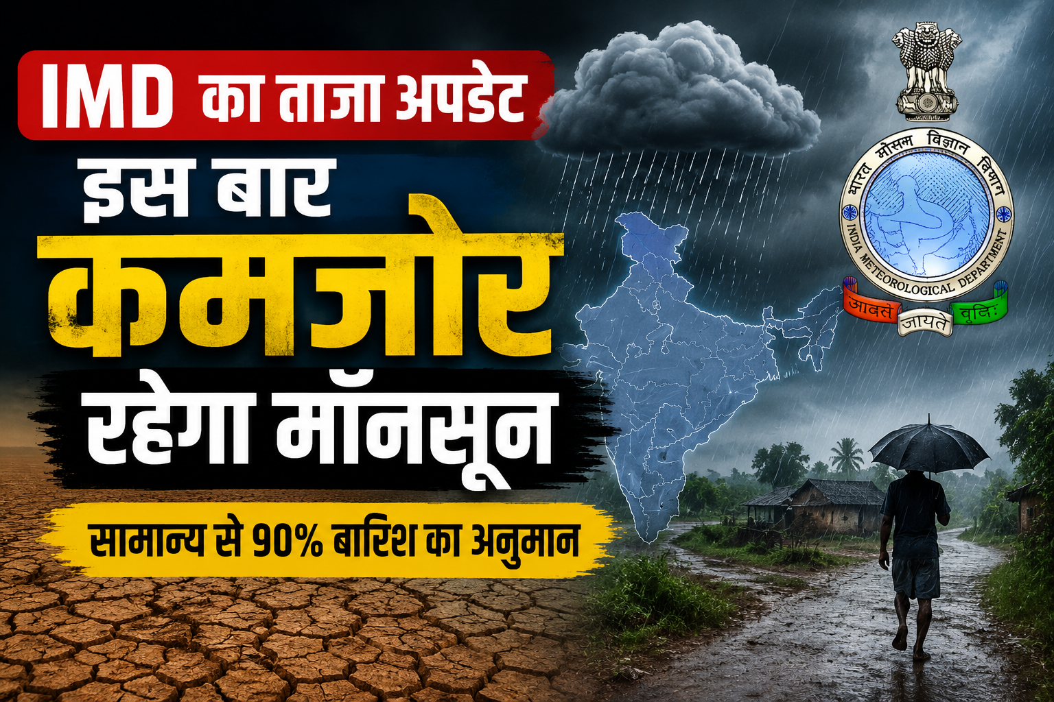IMD का ताजा अपडेट, इस बार कमजोर रहेगा मॉनसून.. जून में सामान्य से कम होगी बारिश Wether Update 2026