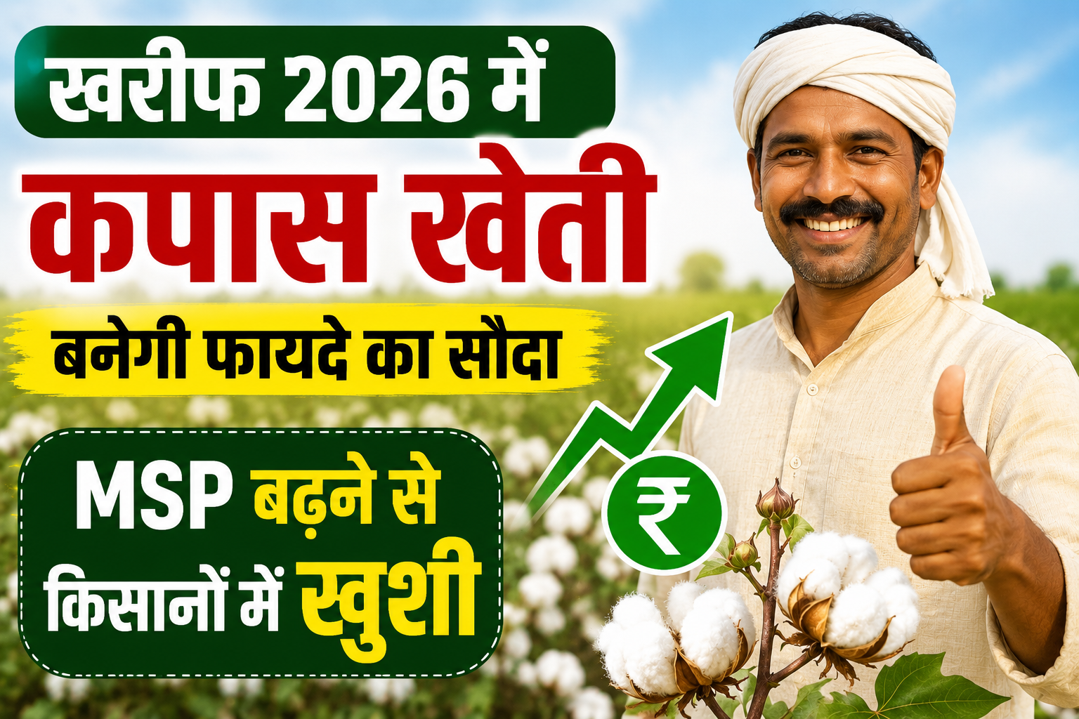 खरीफ 2026 में कपास खेती बनेगी फायदे का सौदा, MSP बढ़ने से किसानों में खुशी