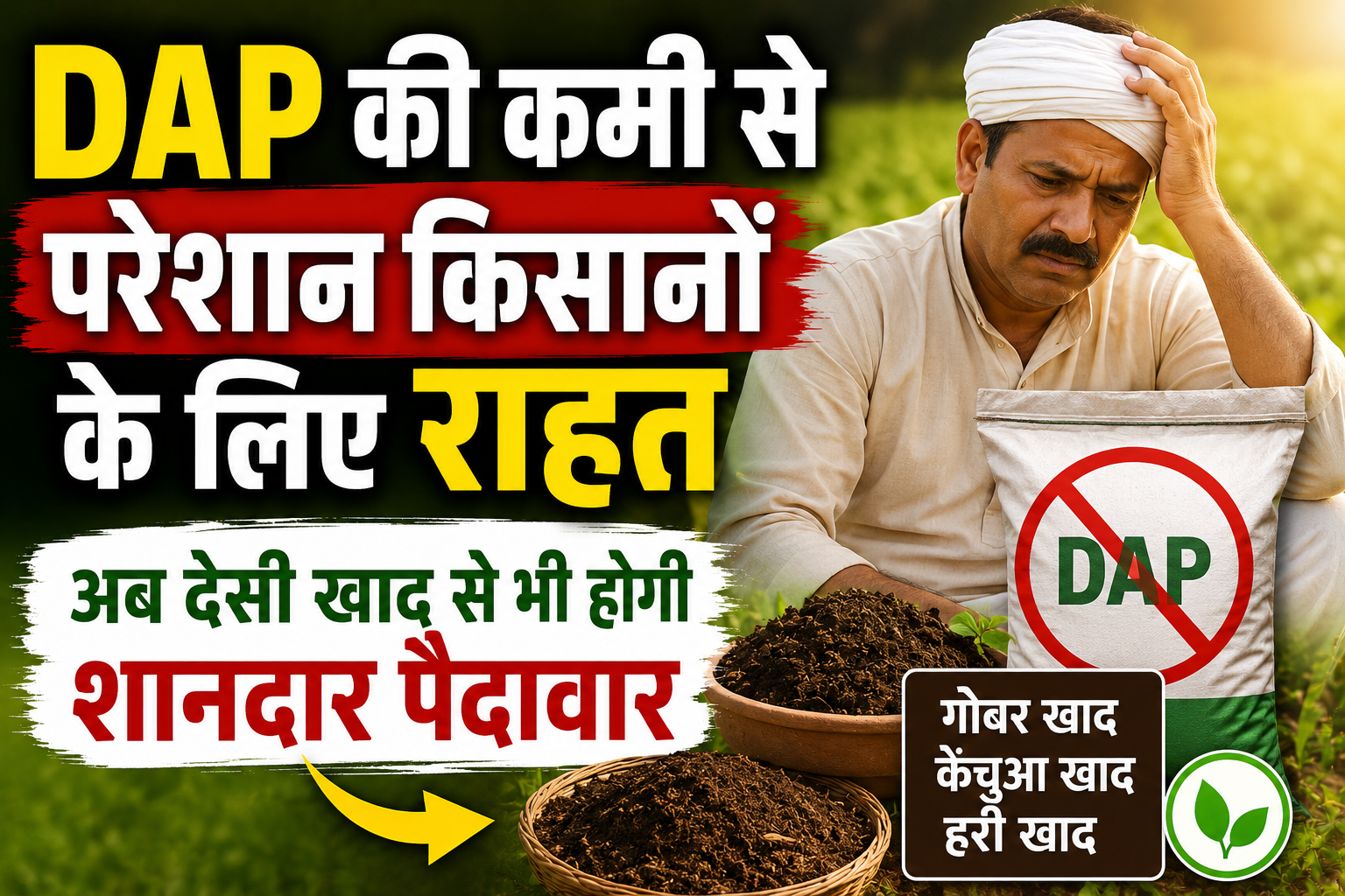 DAP की कमी से परेशान किसानों के लिए राहत, अब देसी खाद से भी होगी शानदार पैदावार DAP Fertilizer Shortage Solution With Organic Manure