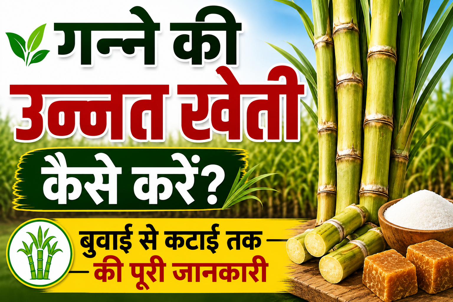 गन्ने की उन्नत खेती कैसे करें? बुवाई से कटाई तक की पूरी जानकारी