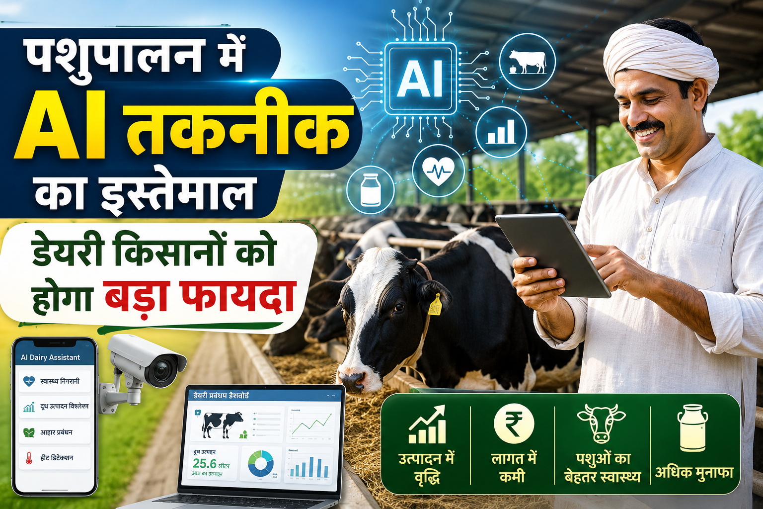 पशुपालन में AI तकनीक का इस्तेमाल, अब मोबाइल ऐप से मिलेगी पशुओं की पूरी जानकारी Dairy Farming Becomes Hi-Tech With AI
