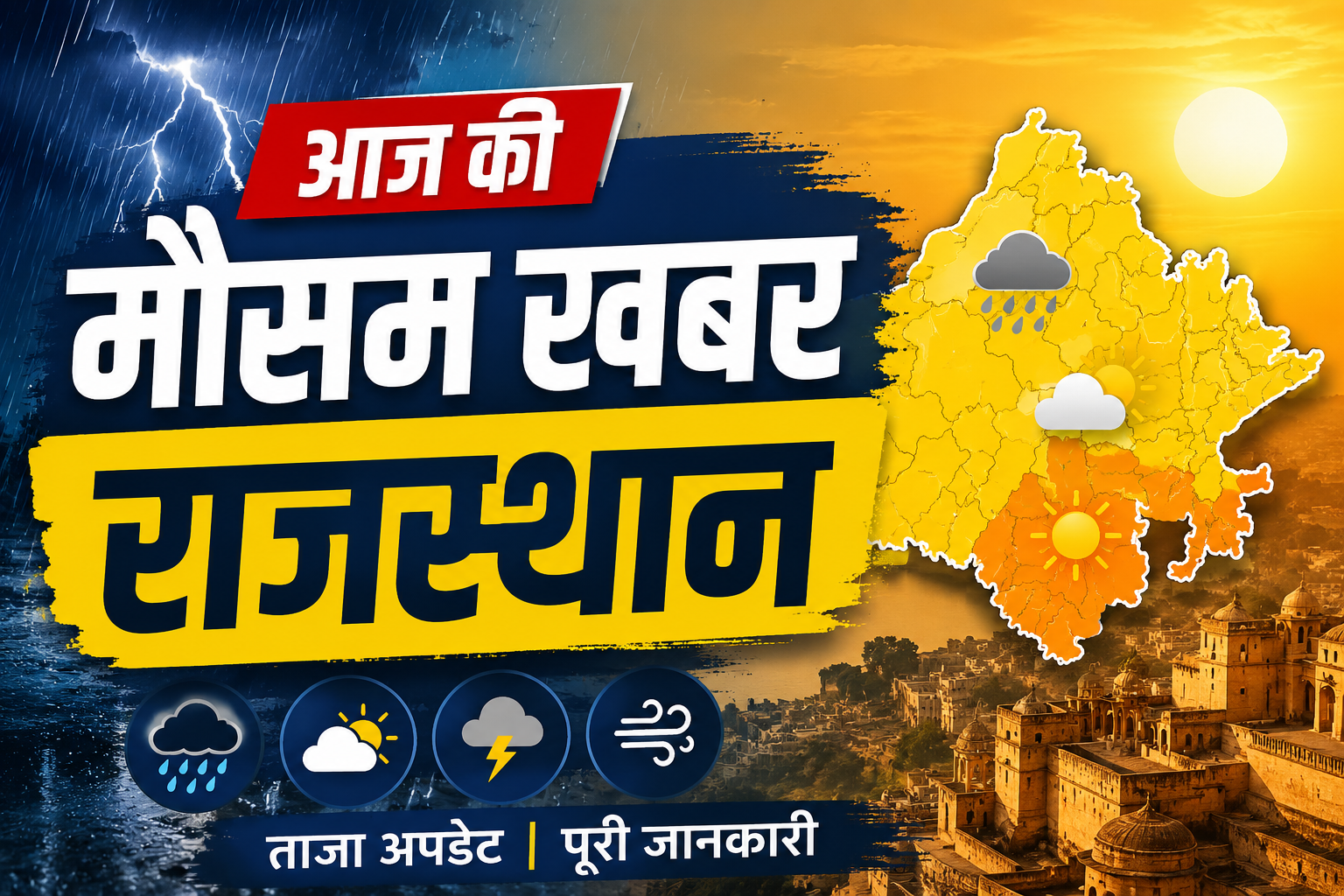 आज की मौसम खबर राजस्थान Weather Update Today Rajasthan