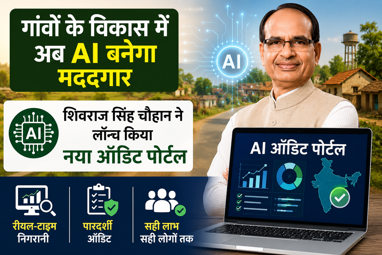 AI Audit Portal: गांवों के विकास में अब AI बनेगा मददगार, शिवराज सिंह चौहान ने लॉन्च किया नया ऑडिट पोर्टल