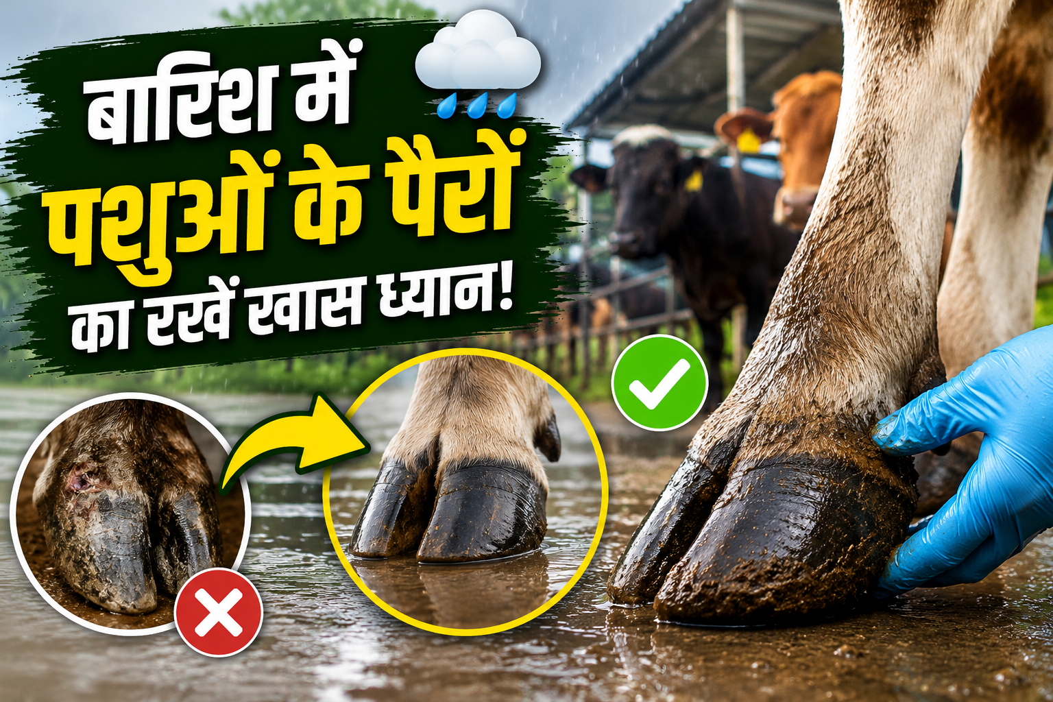बारिश में पशुओं के पैरों की देखभाल क्यों है जरूरी? जानें फुट रॉट से बचाव के आसान उपाय Barish Me Pashuon Ke Pairon Ki Dekhbhal Kaise Kare