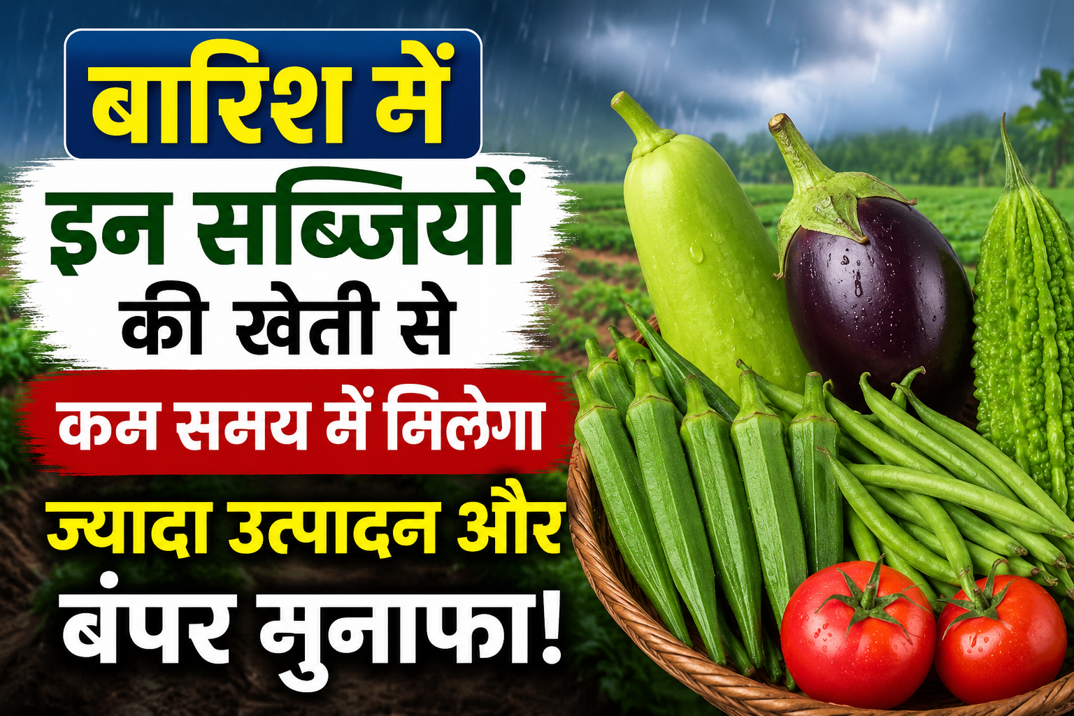 बारिश में इन सब्जियों की खेती से कम समय में मिलेगा ज्यादा उत्पादन और बंपर मुनाफा Barish me Konsi Sabji Lagaye