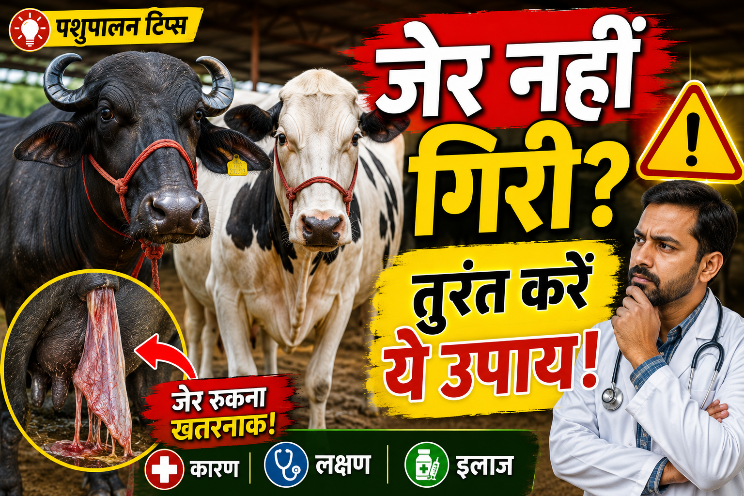 पशु में ब्याने के बाद जेर न गिरना: कारण, लक्षण, उपचार और बचाव के प्रभावी उपाय Bhains Aur Gaay Me Jer Na Girne Ke Karan