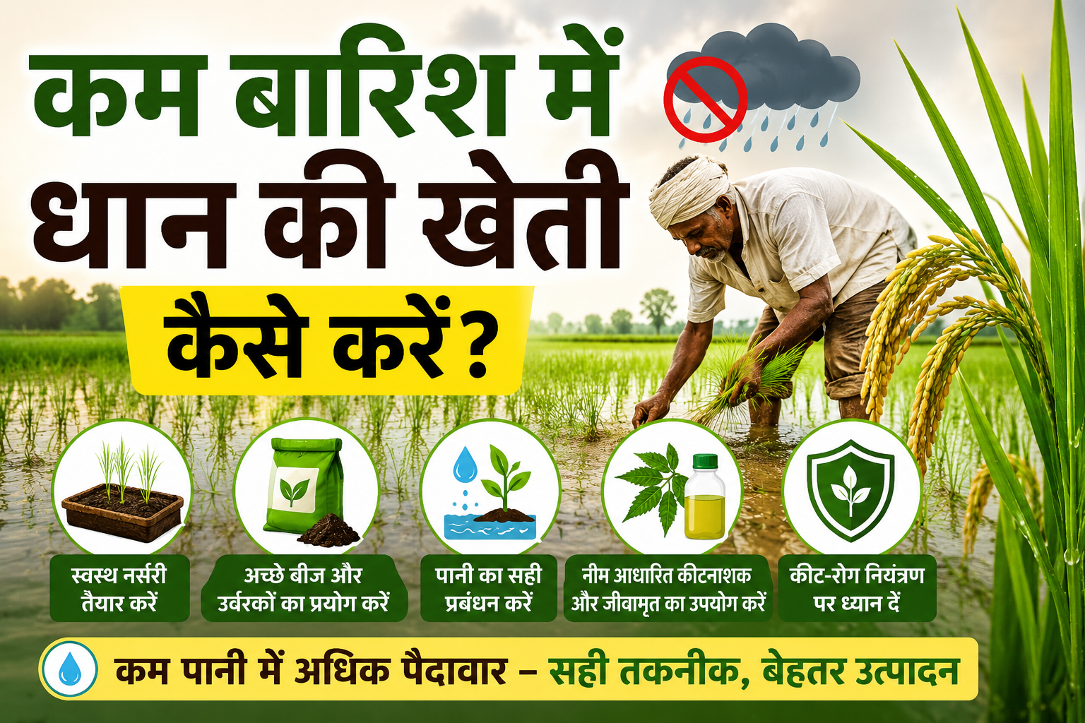 कम बारिश में धान की खेती कैसे करें? Kam  Barish Me Dhan Ki Kheti Kaise Kare