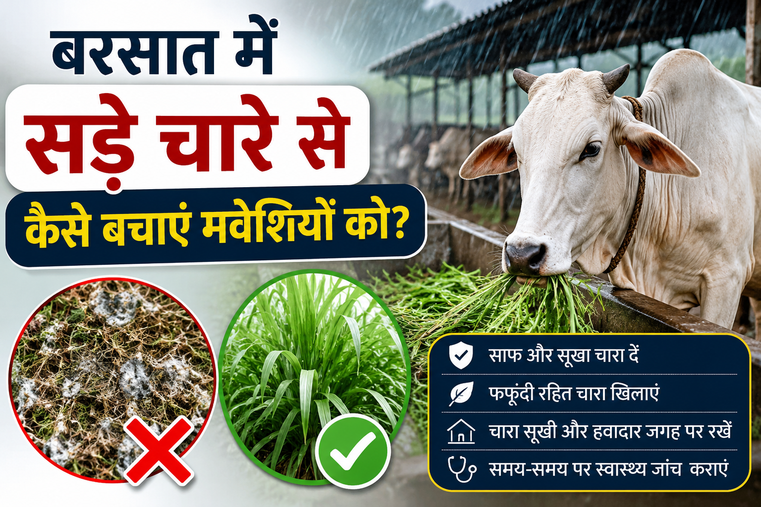 Rainy Season Livestock Care: बरसात में सड़े चारे से कैसे बचाएं मवेशियों को?