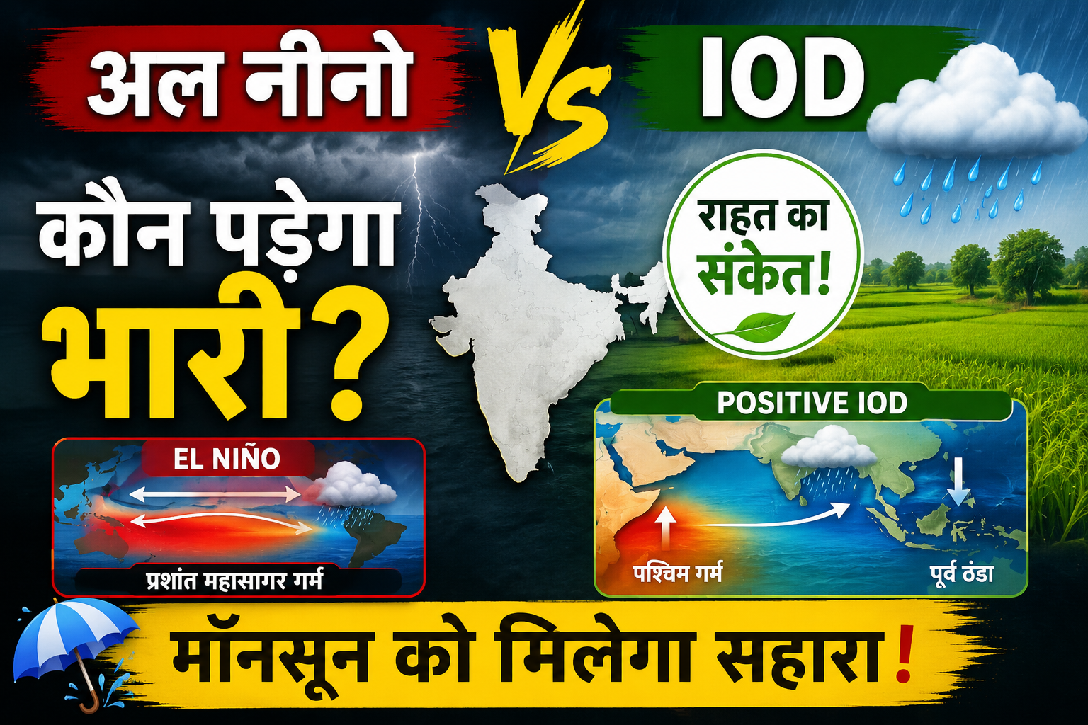 अल नीनो की फिक्र के बीच भारत को मिला राहत का संकेत, मॉनसून पर पड़ेगा पॉजिटिव असर El Nino Effect on India Monsoon 2026