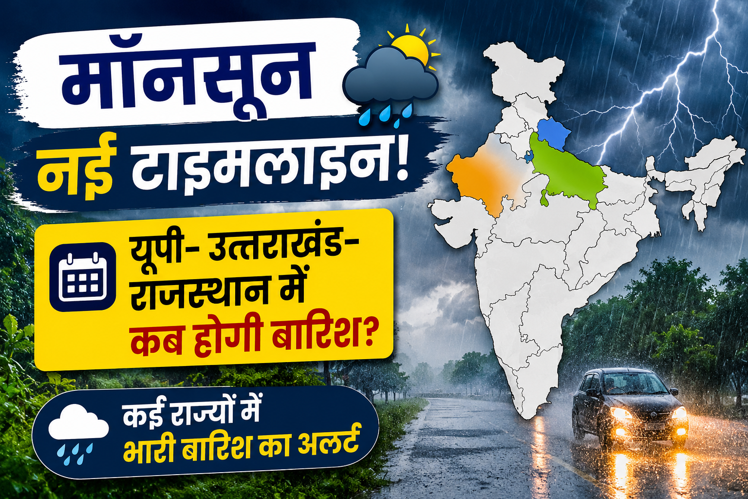 यूपी, उत्तराखंड और राजस्थान में कब होगी झमाझम बारिश? IMD ने जारी की मॉनसून की नई टाइमलाइन IMD Monsoon Update 2026