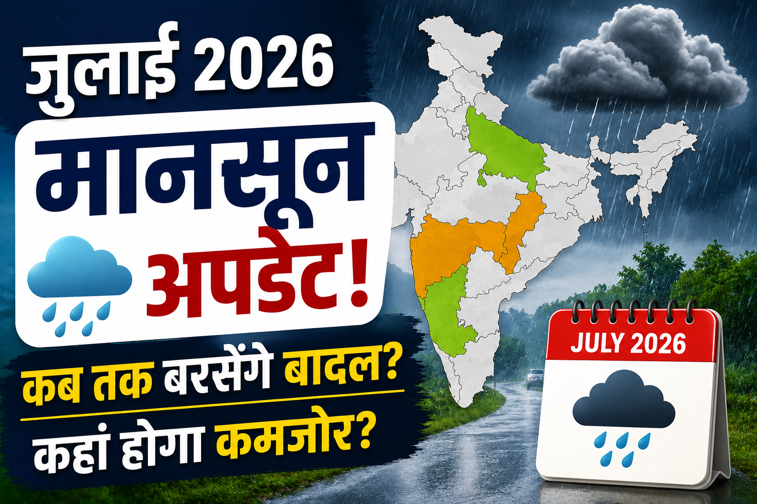 IMD Monsoon Update July 2026: जुलाई में कब तक बरसेंगे बादल? IMD और यूरोप के मौसम मॉडल ने बताया, फिर किन राज्यों में कमजोर पड़ सकता है मानसून
