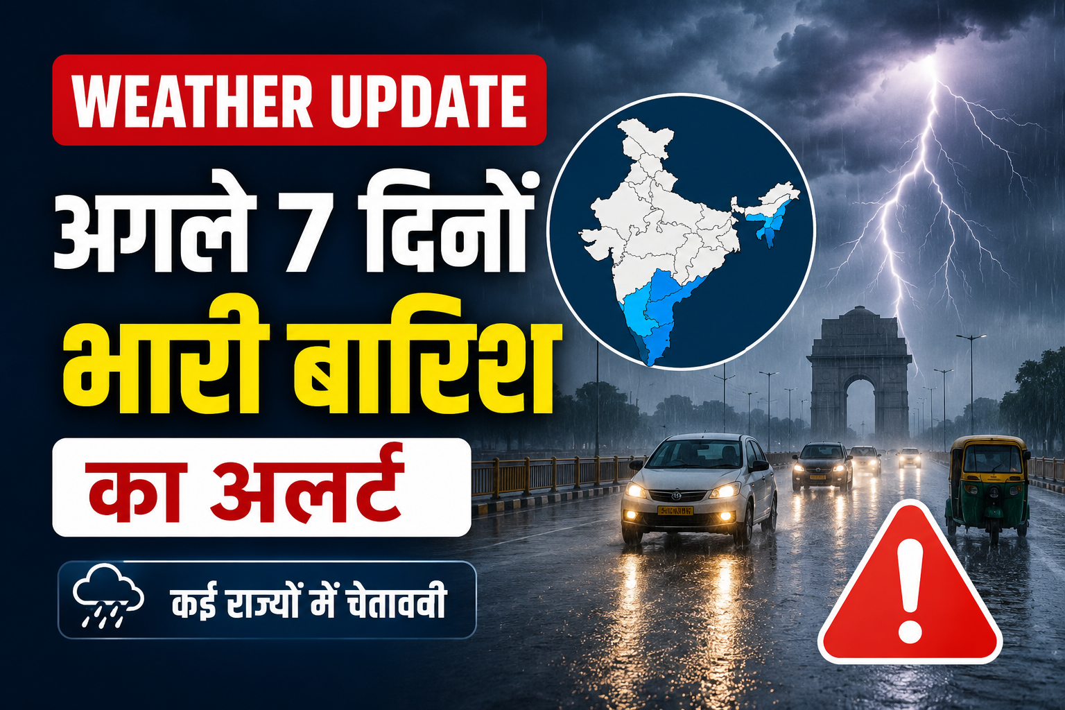 Weather Update: अगले 7 दिनों तक भारी बारिश का अलर्ट, IMD ने कई राज्यों के लिए जारी की चेतावनी