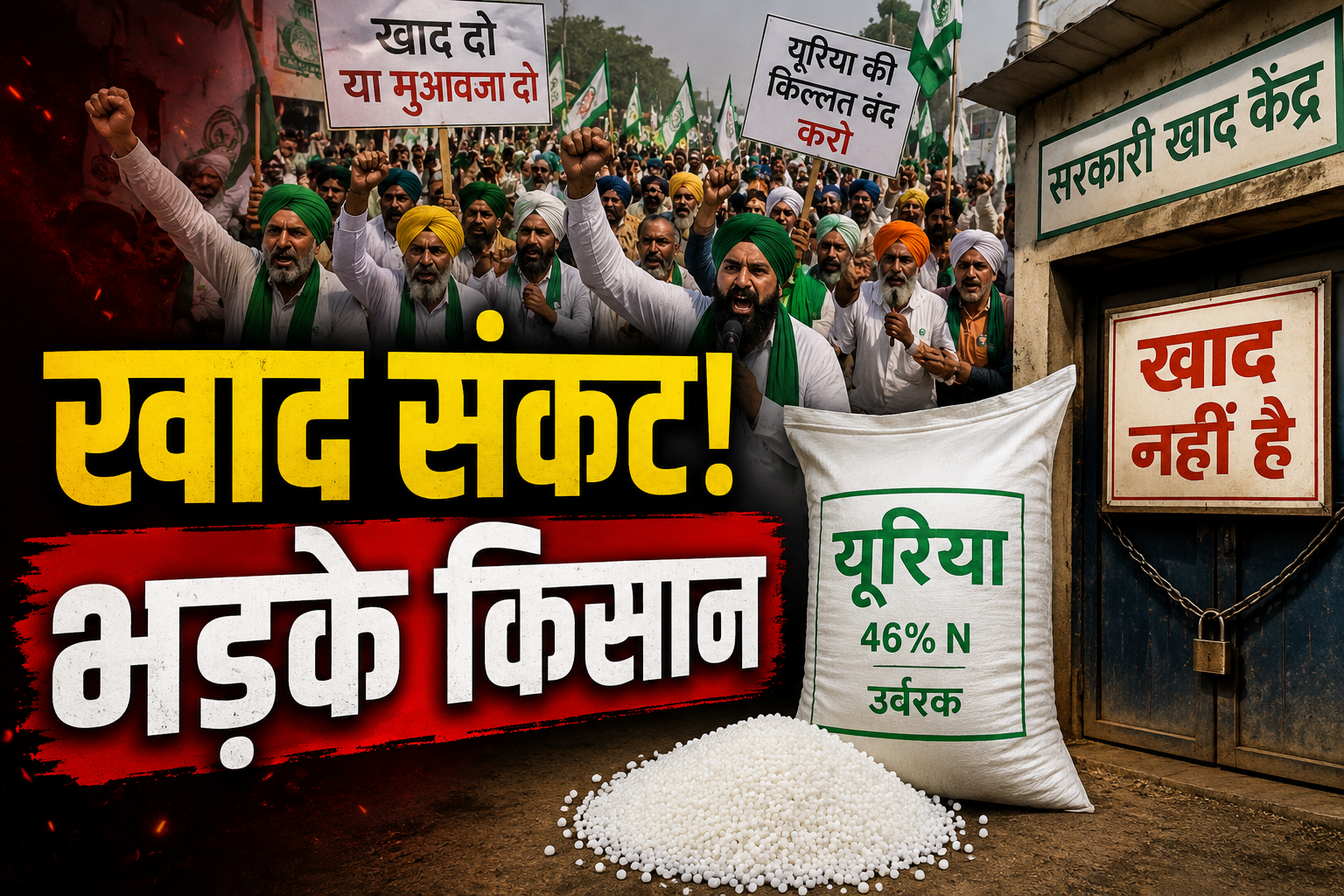 खाद संकट पर भड़के किसान, हरियाणा से राजस्थान तक देशव्यापी आंदोलन तेज Khad Sankat Par Kisan Andolan News