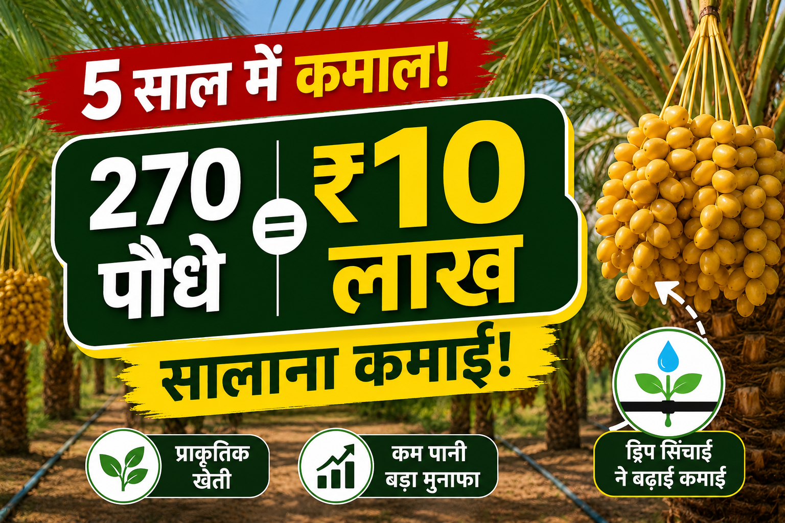 5 साल में बदल दी किस्मत: 270 खजूर के पौधों से किसान कमा रहा ₹10 लाख सालाना, मंत्री ने बताया रोल मॉडल Khajur Farming Success Story Rajasthan Farmer