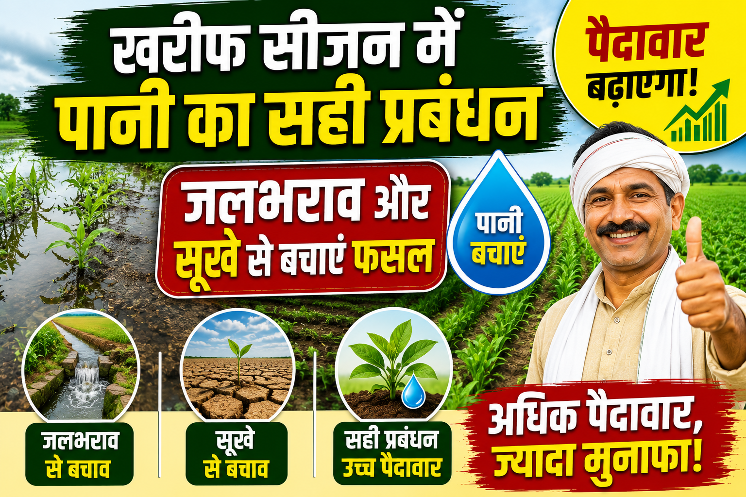 खरीफ सीजन में पानी का सही प्रबंधन बढ़ाएगा पैदावार, जलभराव और सूखे से ऐसे बचाएं फसल Kharif Season Water Management