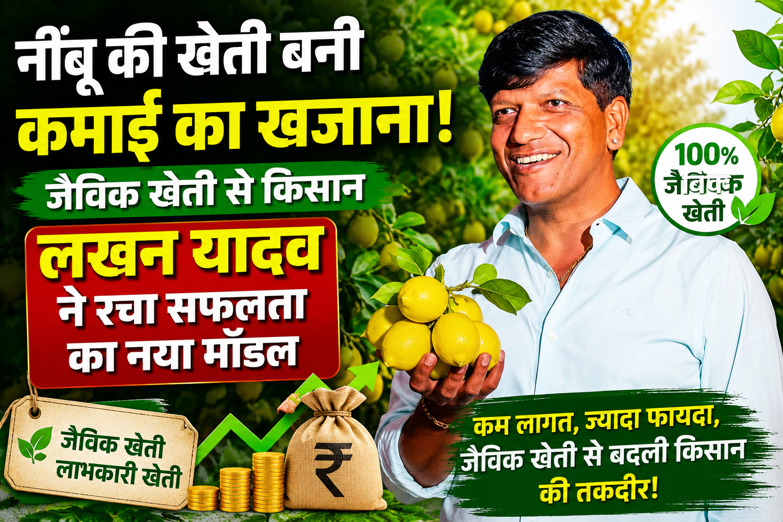 नींबू की खेती बनी कमाई का खजाना, जैविक खेती से किसान लखन यादव ने रचा सफलता का नया मॉडल Lakhan Yadav Lemon Farming Success Story in MP