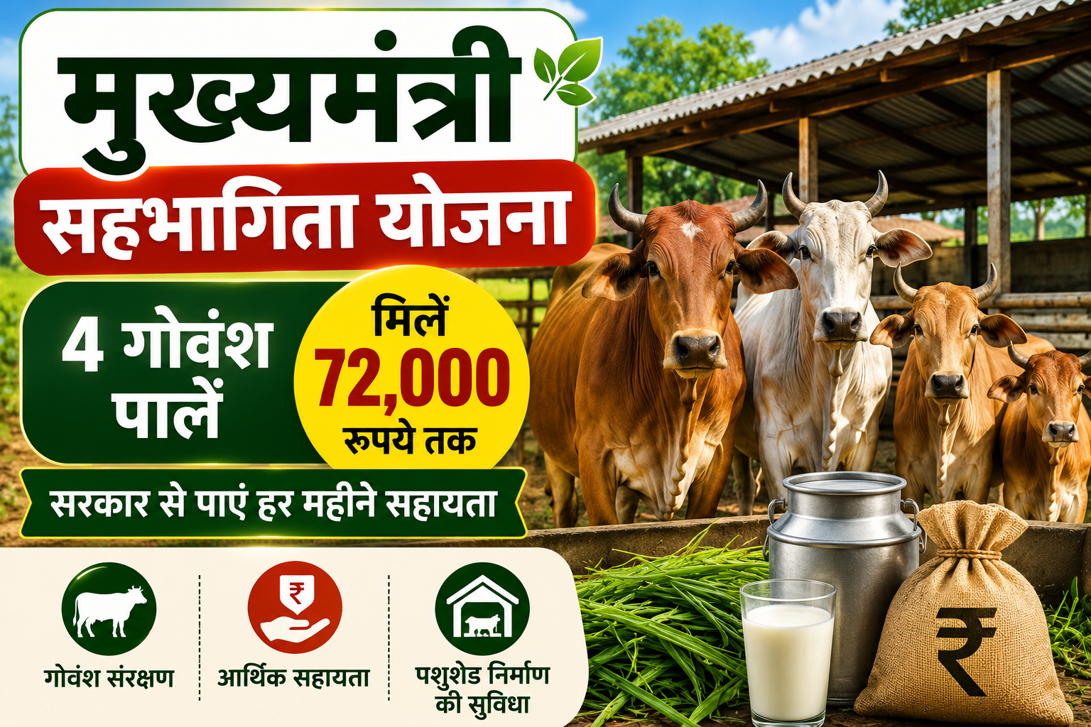4 गाय पालने पर मिलेंगे 72 हजार रुपये, जानिए इस सरकारी योजना के बारे में सबकुछ
