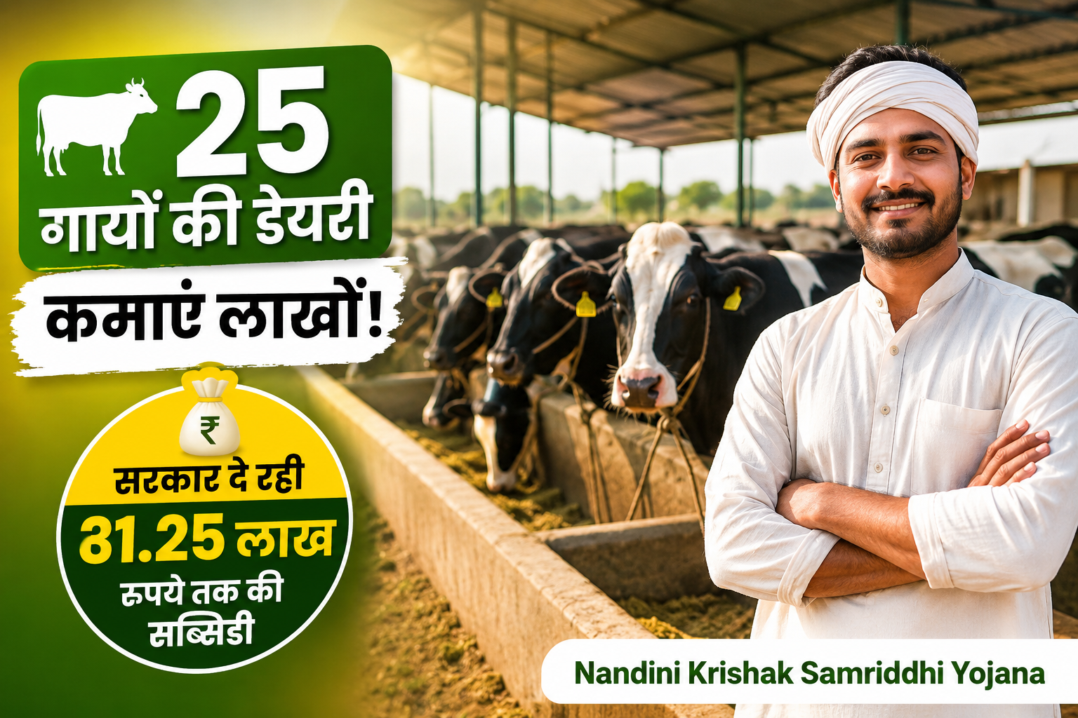 खेती से कम हो रही कमाई? 25 गायों की डेयरी खोलकर कमाएं लाखों, सरकार दे रही 31.25 लाख रुपये तक की सब्सिडी Nandini Krishak Samriddhi Yojana