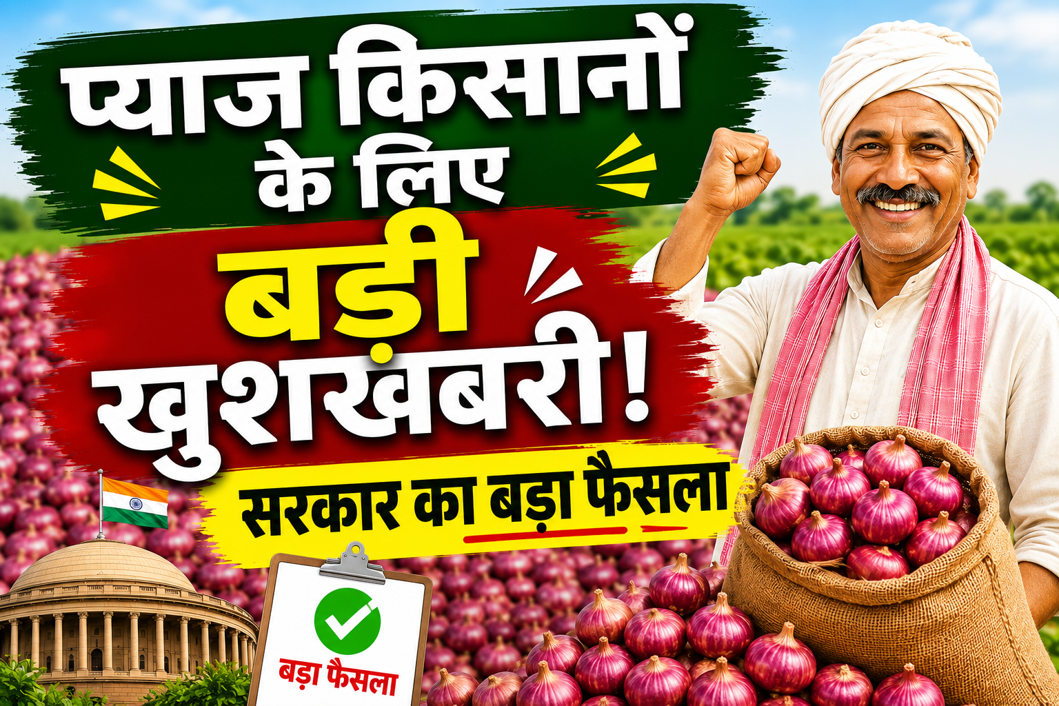 प्याज किसानों के लिए बड़ी खुशखबरी…सरकार ने बढ़ाया खरीद मूल्य, जानें क्या है नया रेट Pyaj Ki Sarkari Kharid Rate