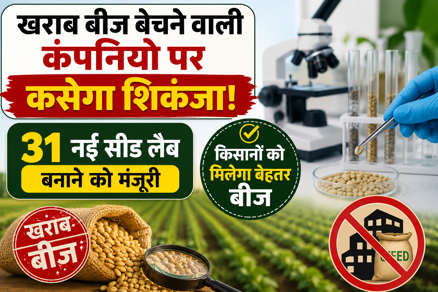 खराब बीज बेचने वाली कंपनियों पर कसेगा शिकंजा, कृषि मंत्री ने 31 नई सीड लैब बनाने को मंजूरी दी Seed Quality Testing Labs Bihar