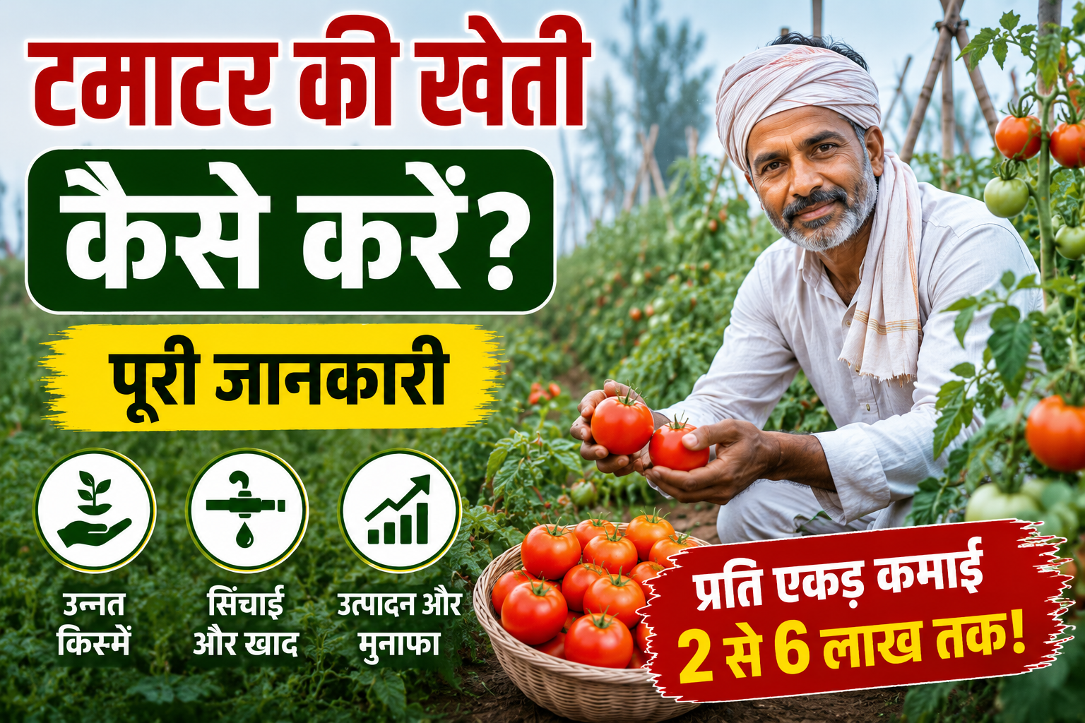 टमाटर की खेती कैसे करें? उन्नत खेती तकनीक, लागत, उत्पादन और कमाई की पूरी जानकारी Tamatar Ki Kheti Kaise Kare