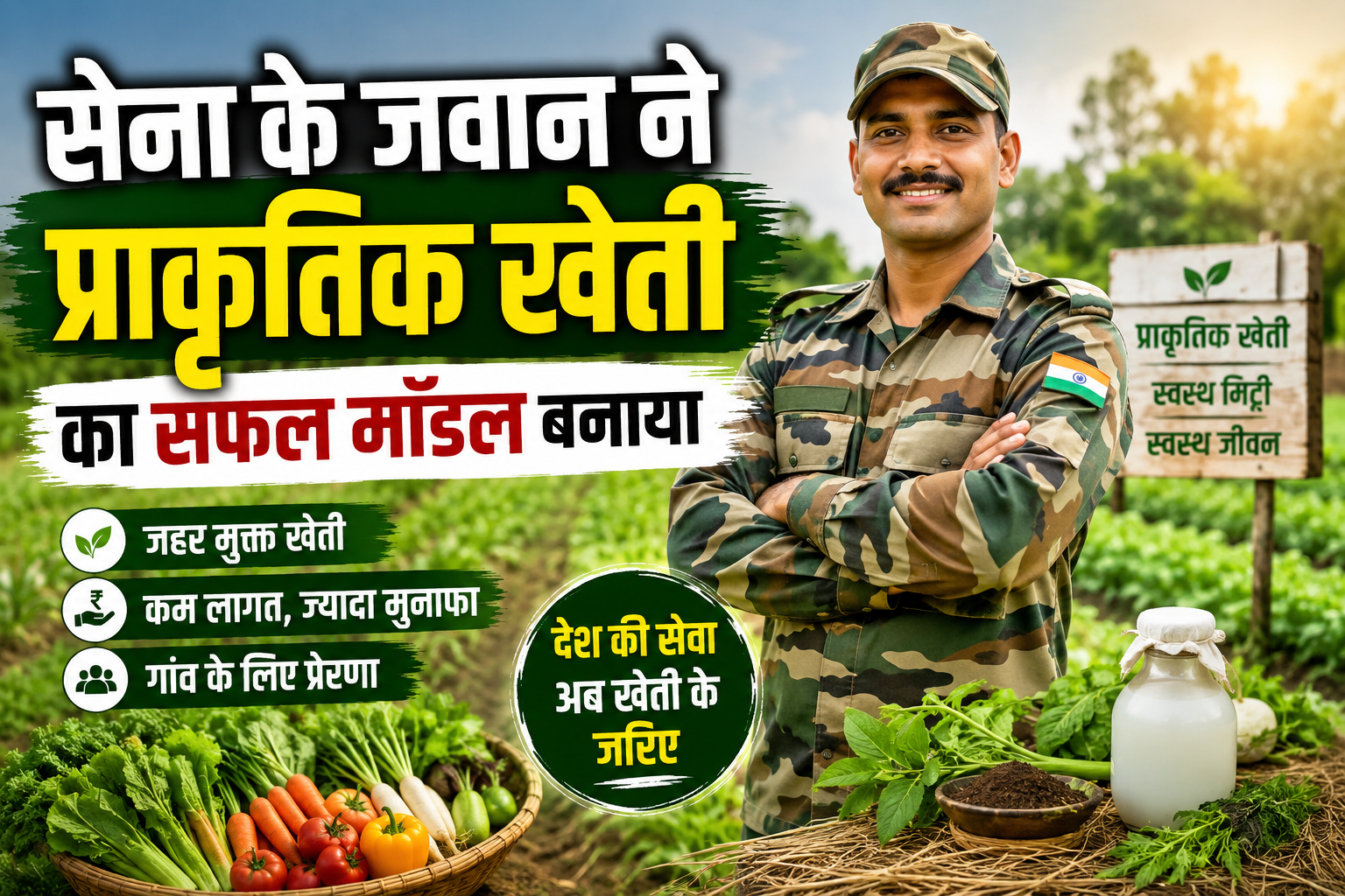 सेना के जवान ने प्राकृतिक खेती का सफल मॉडल बनाया, खेती का तरीका सीखने पहुंच रहे लोग Success Story Of Ex army Soldir Rajesh Kumar