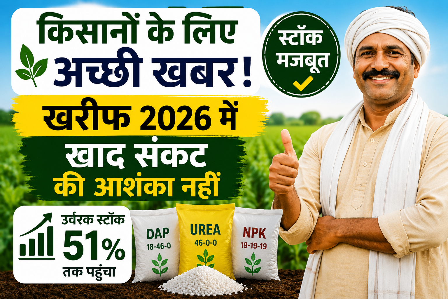 किसानों के लिए अच्छी खबर! खरीफ 2026 में खाद संकट की आशंका नहीं, स्टॉक मजबूत Kharif 2026 Fertilizer Stock